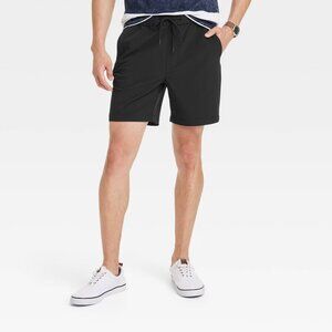 NEW Men's 7" Woven Tech E-Waist Pull-On Shorts - Goodfellow & Co™ Black XXL